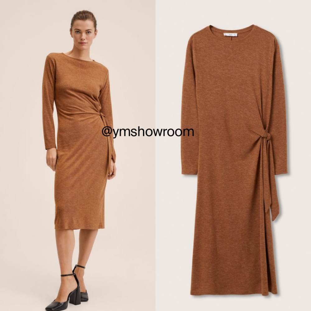 🔥Last 1🔥MANGO bow knit dress